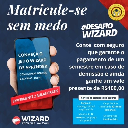 Experimente 2 Aulas Grátis - Wizard Idiomas